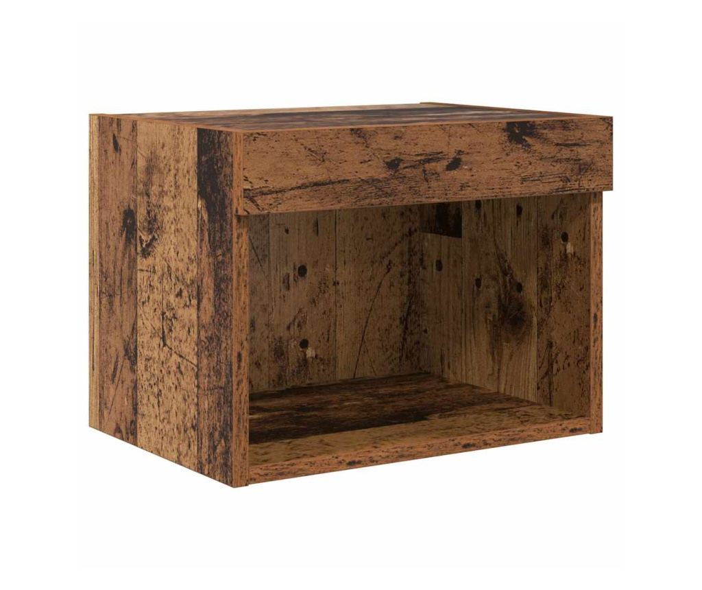 Комплект за стена на телевизор с LED 5 pcs Старо дърво - 7