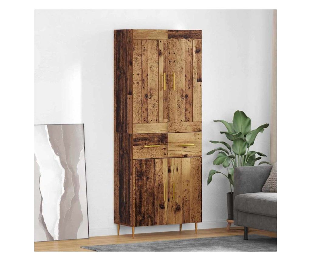 Висок шкаф Старо дърво 69,5 x 34 x 180 см Инженерно дърво - 2