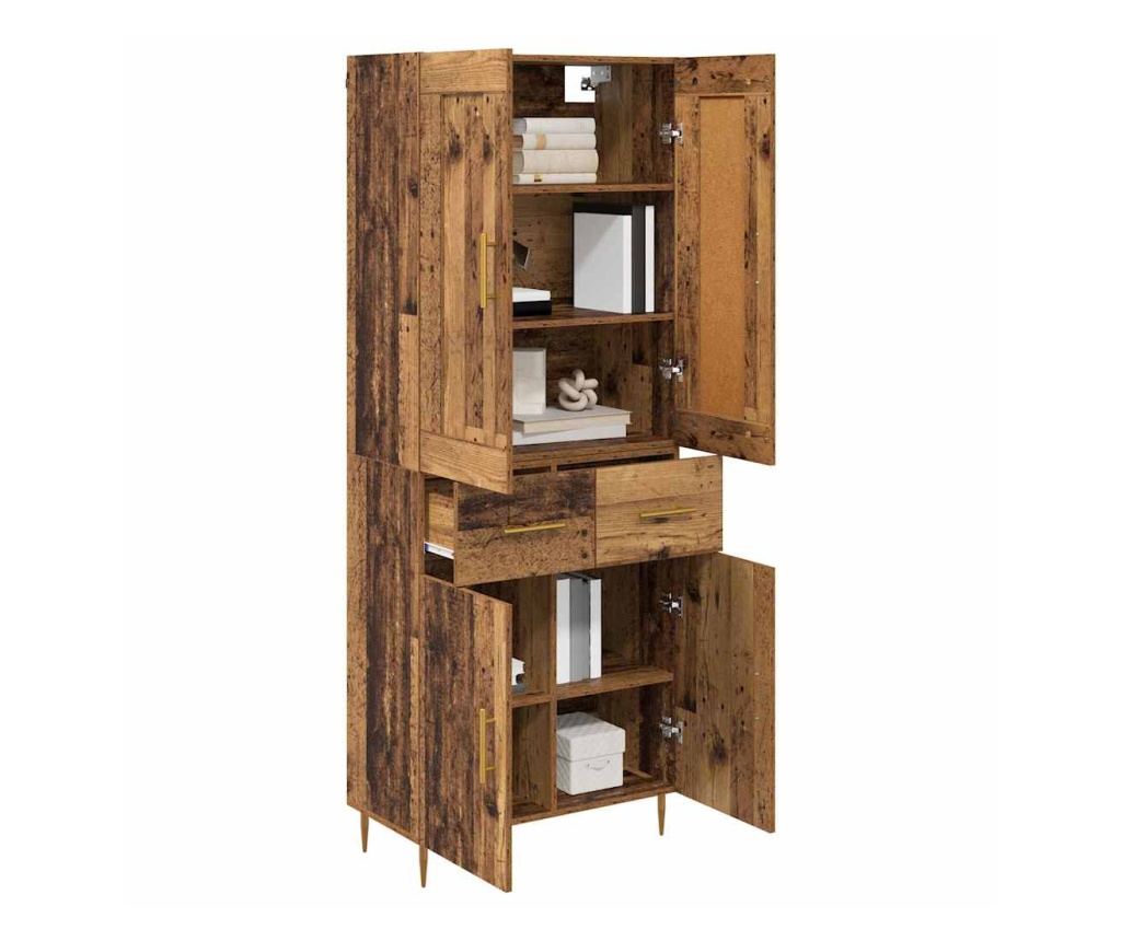 Висок шкаф Старо дърво 69,5 x 34 x 180 см Инженерно дърво - 3