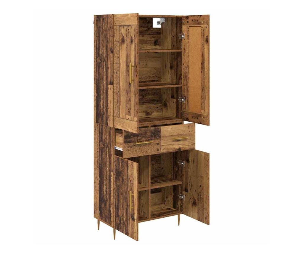 Висок шкаф Старо дърво 69,5 x 34 x 180 см Инженерно дърво - 5