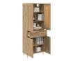Висок шкаф с чекмедже Дъб 69,5 x 34 x 180 см Инженерно дърво thumbnail 3