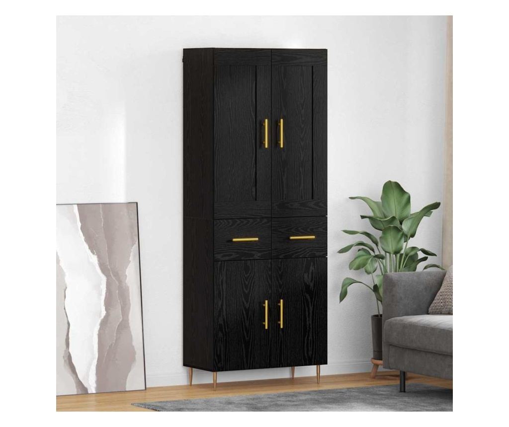 Висок шкаф Черния дъб 69,5 x 34 x 180 см Инженерно дърво - 2