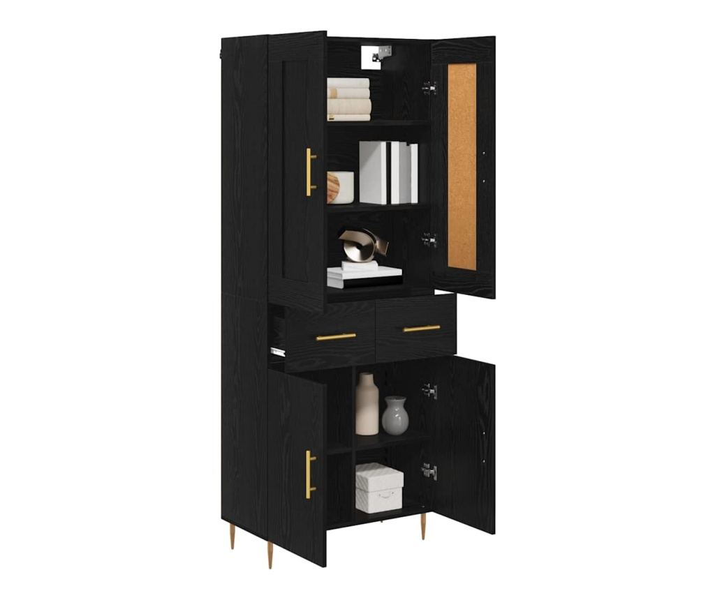 Висок шкаф Черния дъб 69,5 x 34 x 180 см Инженерно дърво - 3