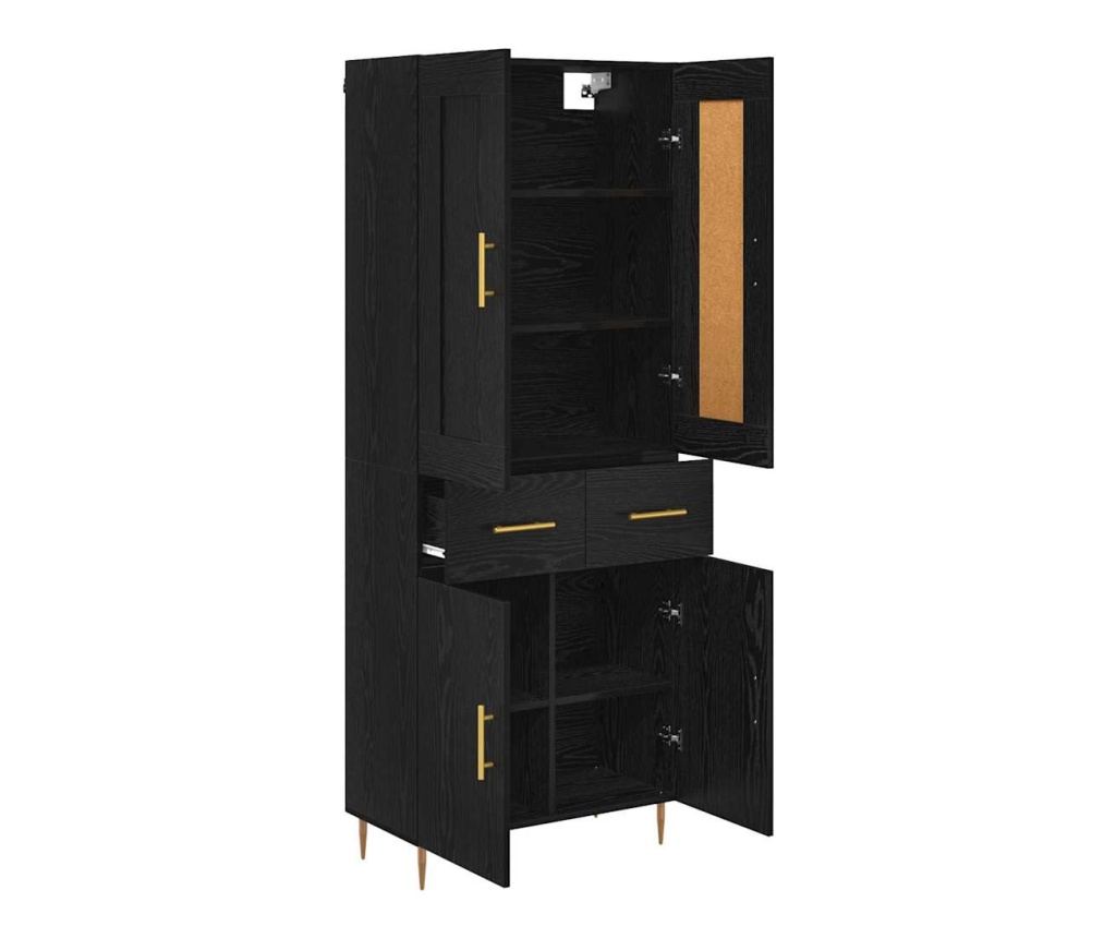 Висок шкаф Черния дъб 69,5 x 34 x 180 см Инженерно дърво - 5