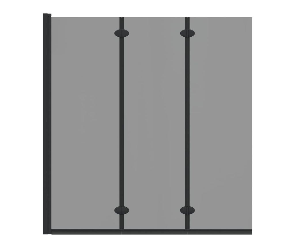 Душова обшивка Черно 130 x 138 см ESG стъкло и алуминий - 5