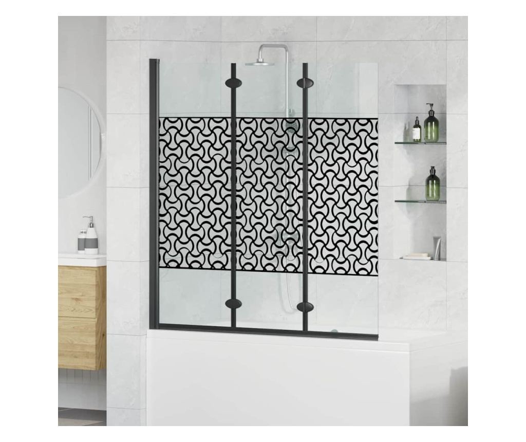 Душова обшивка Черен и прозрачен 130 x 130 cm закалено стъкло - 2