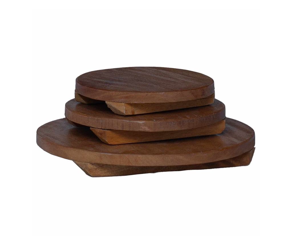 Стол за растения 3 pcs Кафяво Махагоново дърво - 10