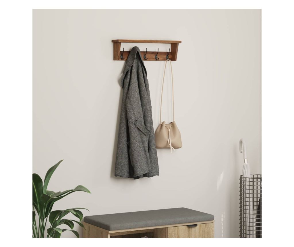 Закачалка Кафяво 50 x 10 x 14 см Масивно махагоново дърво - 2