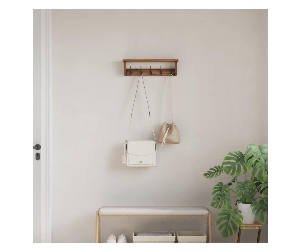 Закачалка Кафяво 50 x 10 x 14 см Масивно махагоново дърво - 3