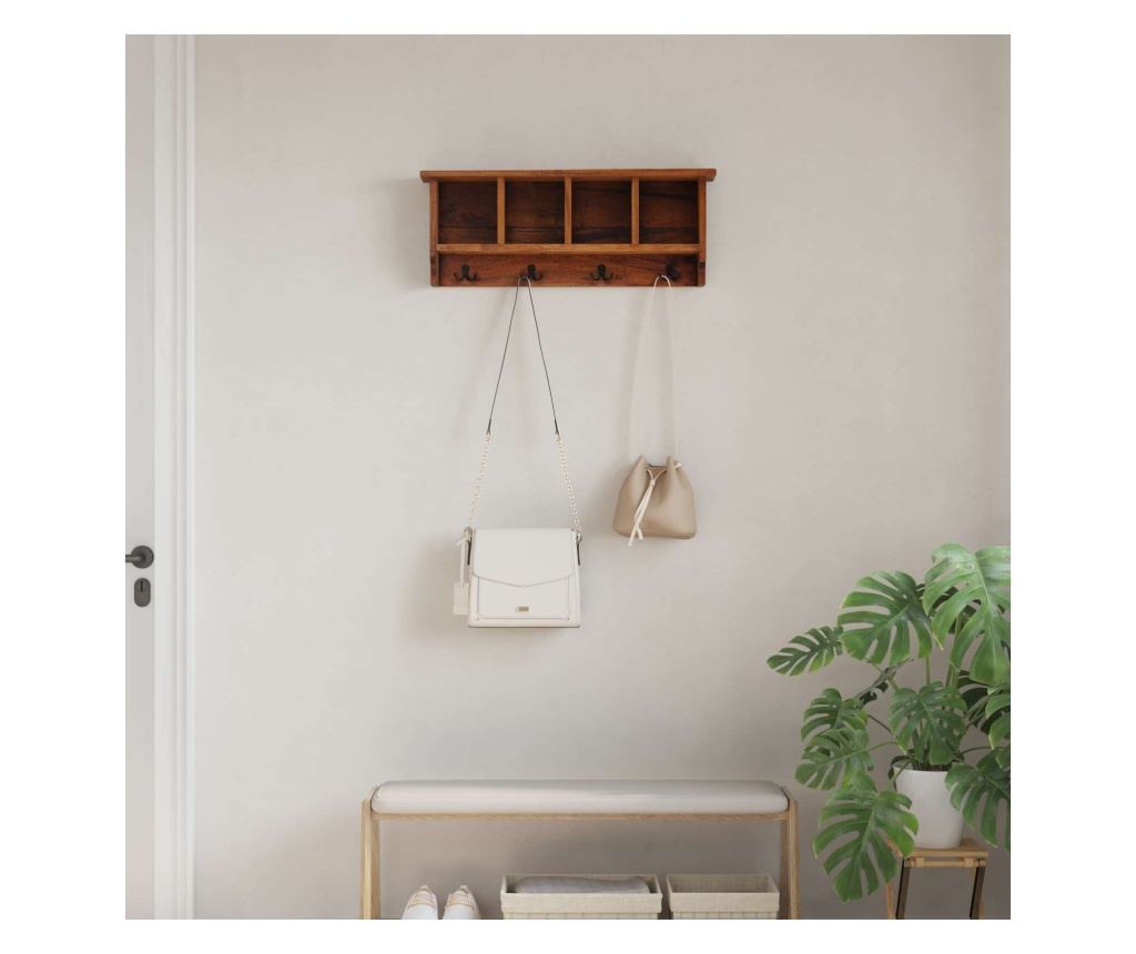 Закачалка Кафяво 70 x 11 x 27 см Масивно махагоново дърво - 3