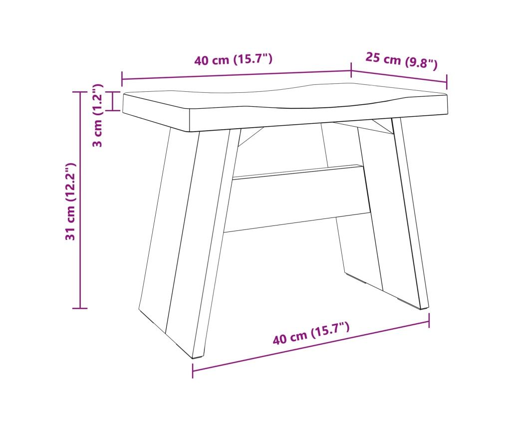 Стук Естествен 40 x 25 x 31 см Махагоново дърво - 9