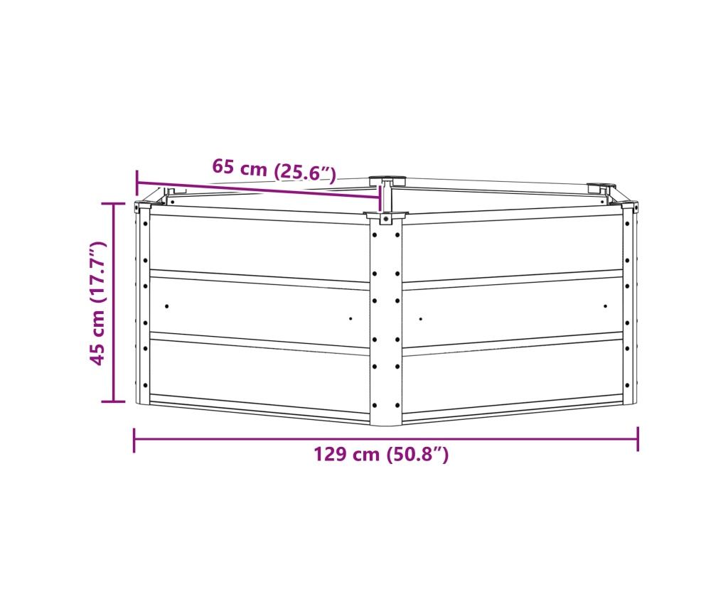 Кашпа Светлосиво 129 x 129 x 45 cm Стомана - 6