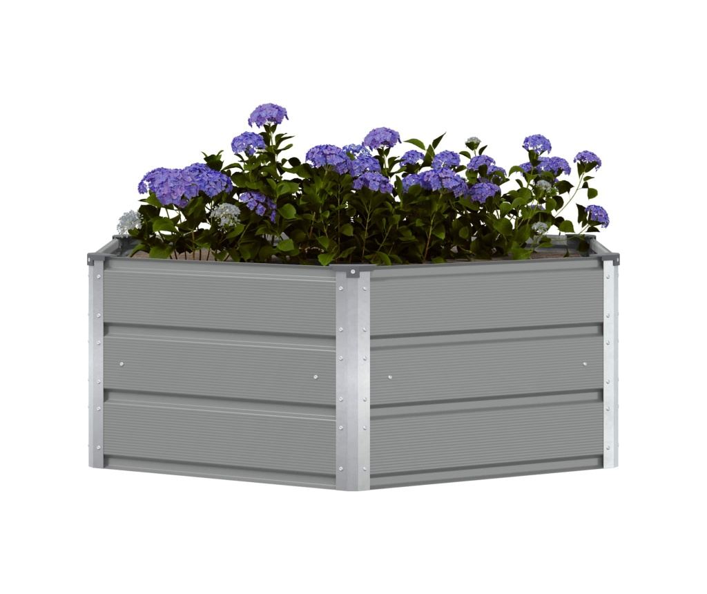 Кашпа Светлосиво 129 x 129 x 45 cm Стомана - 3