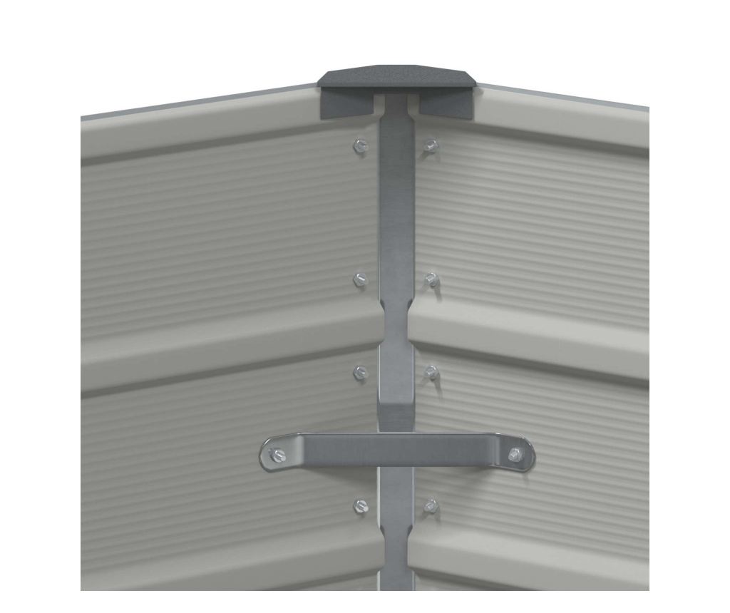 Кашпа Светлосиво 129 x 129 x 45 cm Стомана - 5