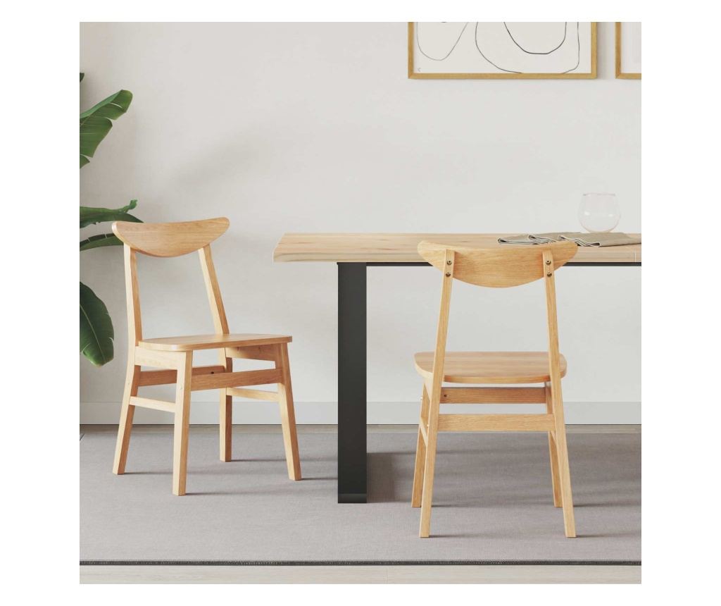 Обедени столове 2 pcs Естествен 42 х 47.5 х 81 см - 2