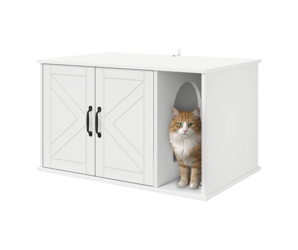 Къща за котки Бяло 85 x 55 x 50 см Инженерно дърво - 3