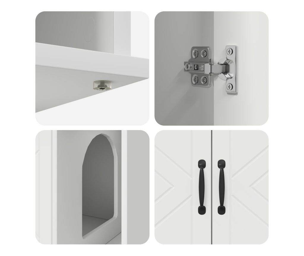 Къща за котки Бяло 85 x 55 x 50 см Инженерно дърво - 8