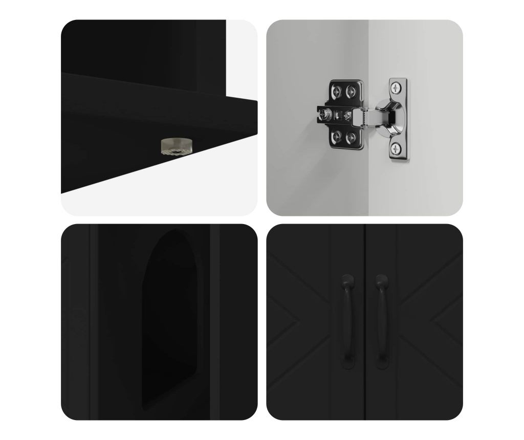 Къща за котки Черно 85 x 55 x 50 см Инженерно дърво - 8