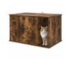 Къща за котки Димян дъб 85 x 55 x 50 см Инженерно дърво thumbnail 3