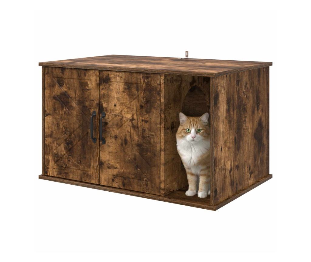 Къща за котки Димян дъб 85 x 55 x 50 см Инженерно дърво - 3