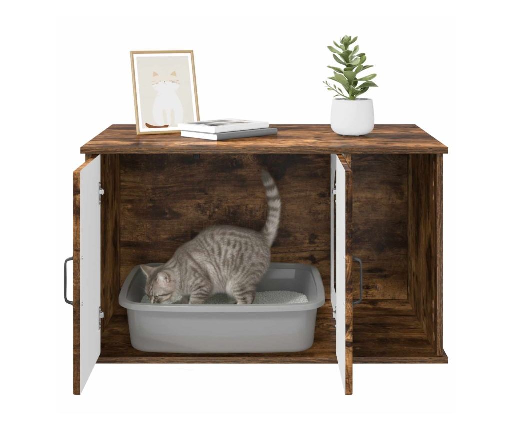 Къща за котки Димян дъб 85 x 55 x 50 см Инженерно дърво - 9
