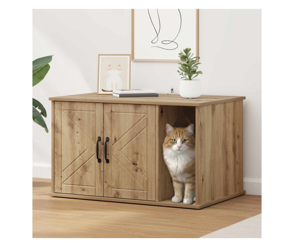 Къща за котки Дъб Артизан 85 x 55 x 50 см Инженерно дърво - 2