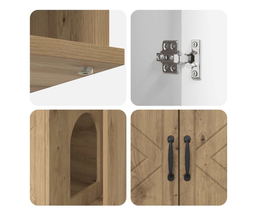 Къща за котки Дъб Артизан 85 x 55 x 50 см Инженерно дърво - 8