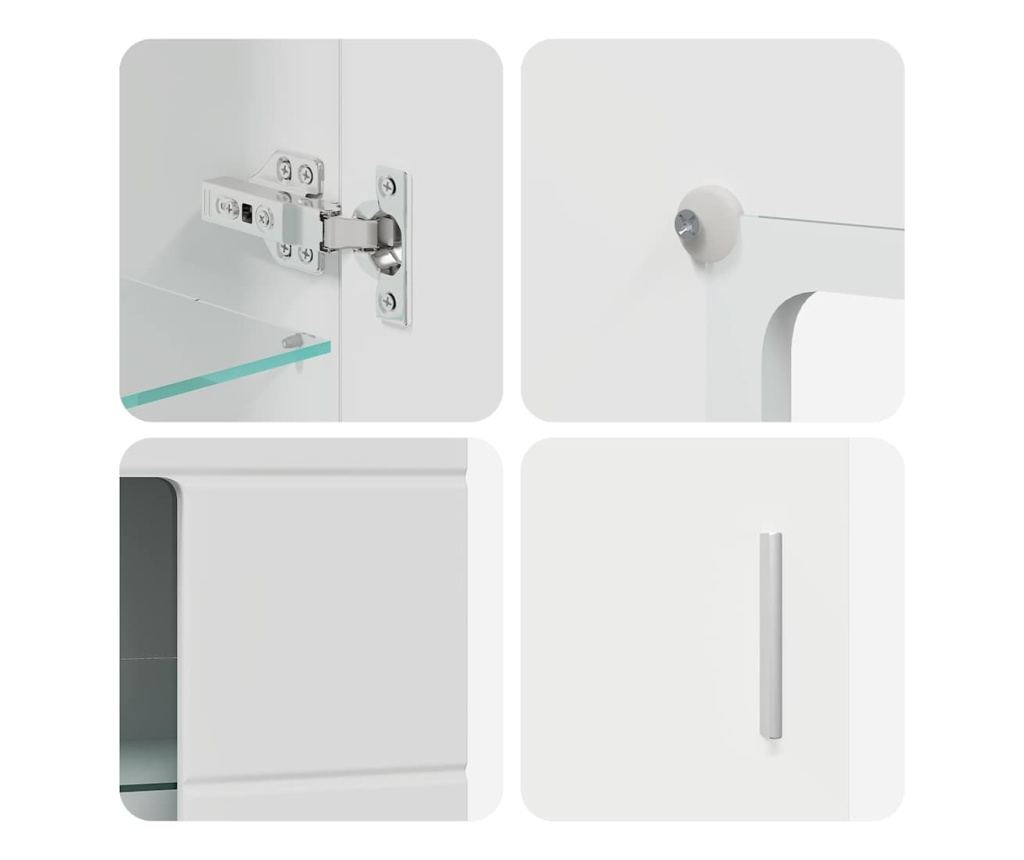 Комплект ТВ шкаф с чекмедже с рафт FLORIN Бяло Инженерно дърво - 10