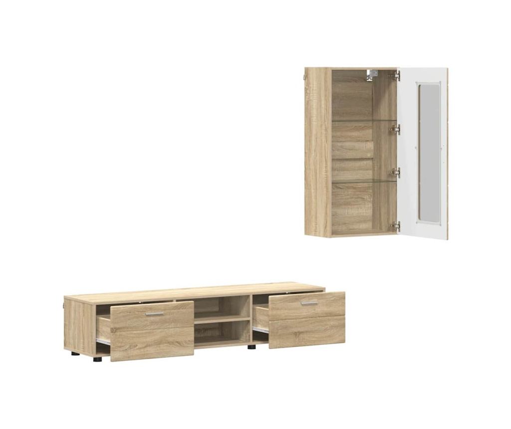 Комплект ТВ шкаф с чекмедже FLORIN Сонома дъб Инженерно дърво - 5