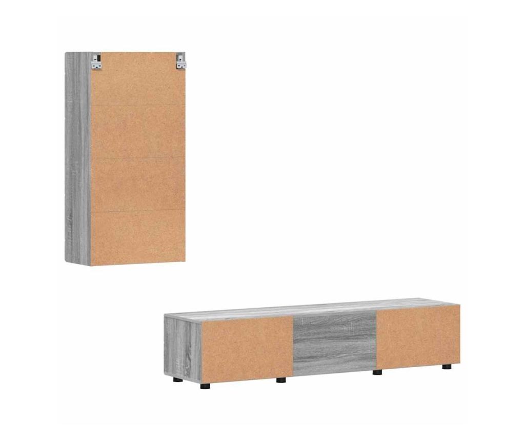 Комплект ТВ шкаф с чекмедже FLORIN Сив Сонома Инженерно дърво - 8