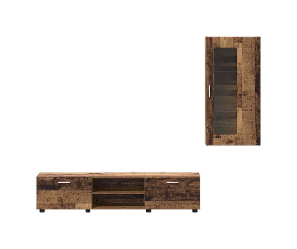 Комплект ТВ шкаф с чекмедже FLORIN Старо дърво Инженерно дърво - 7