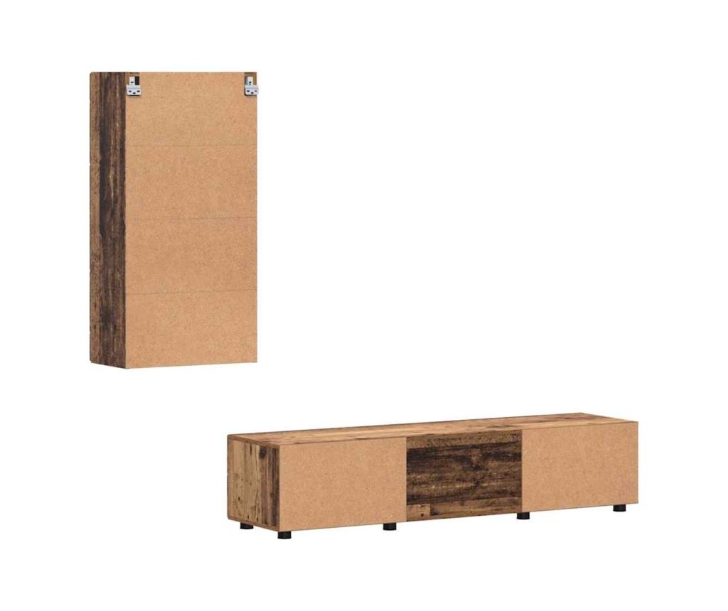 Комплект ТВ шкаф с чекмедже FLORIN Старо дърво Инженерно дърво - 8
