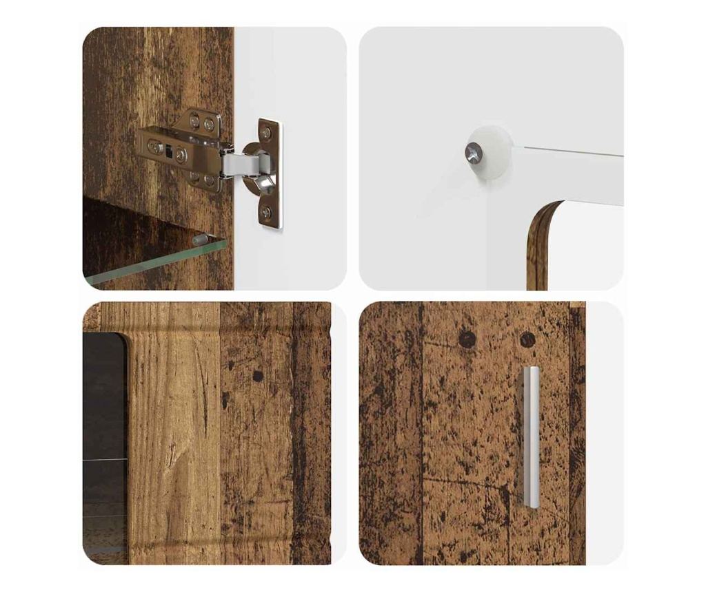 Комплект ТВ шкаф с чекмедже FLORIN Старо дърво Инженерно дърво - 10