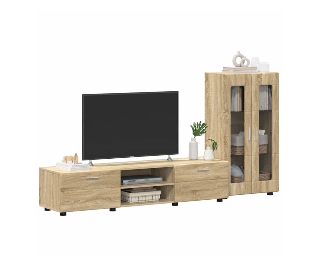 Комплект ТВ шкаф с чекмедже FLORIN Сонома дъб Инженерно дърво - 3