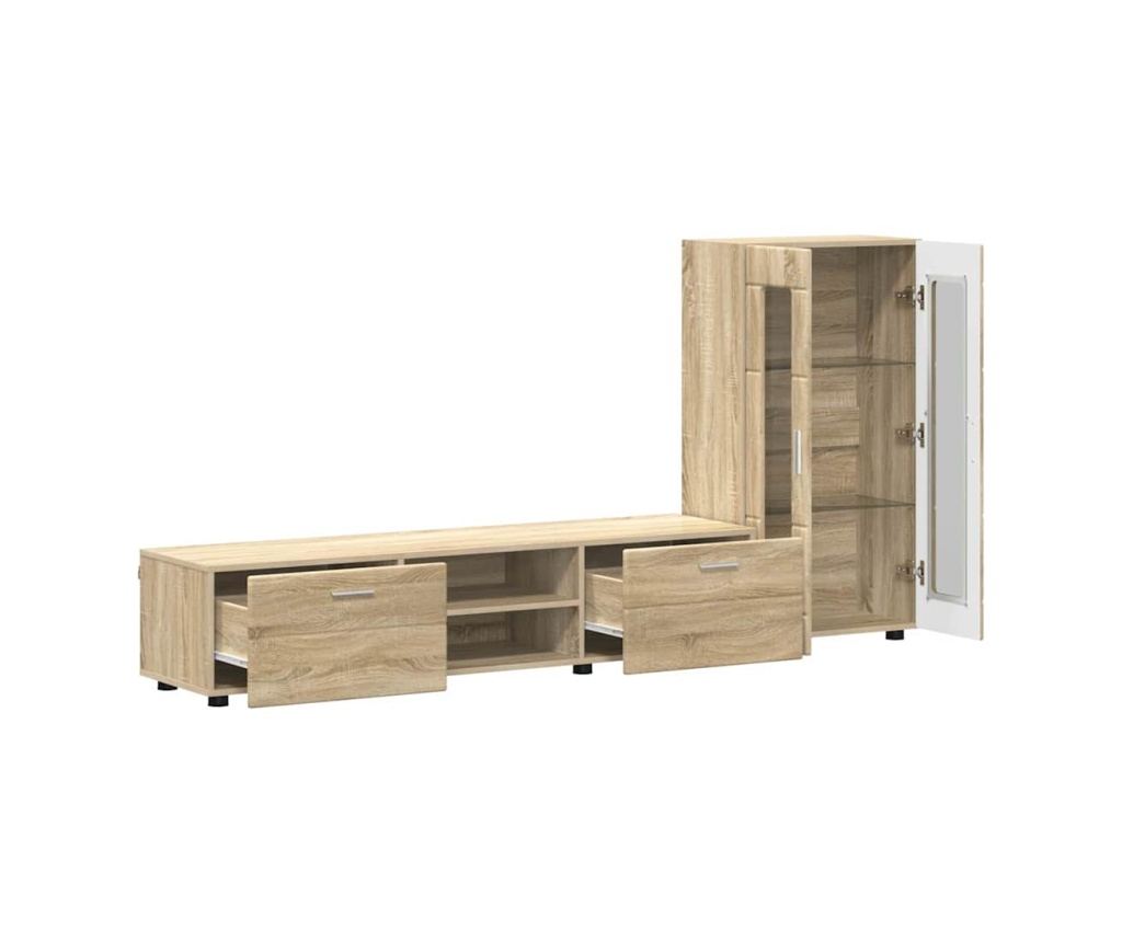 Комплект ТВ шкаф с чекмедже FLORIN Сонома дъб Инженерно дърво - 5