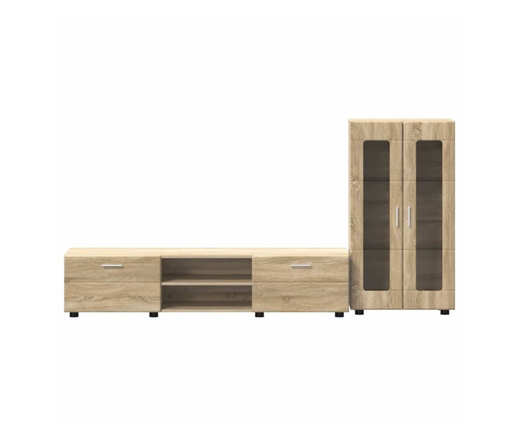 Комплект ТВ шкаф с чекмедже FLORIN Сонома дъб Инженерно дърво - 7