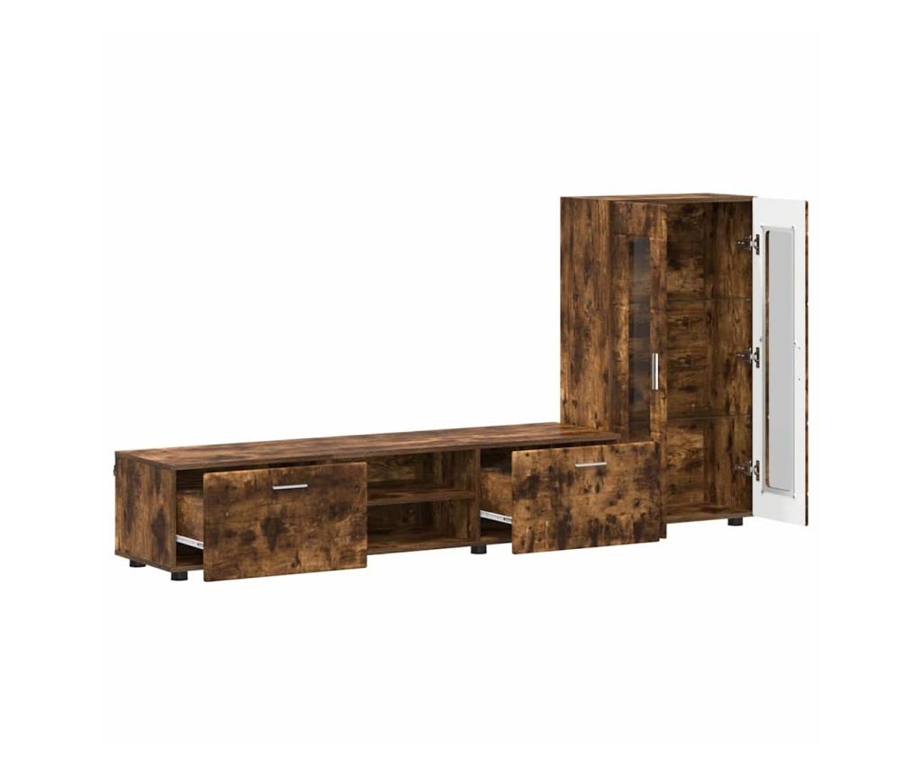 Комплект ТВ шкаф с чекмедже FLORIN Димян дъб Инженерно дърво - 5