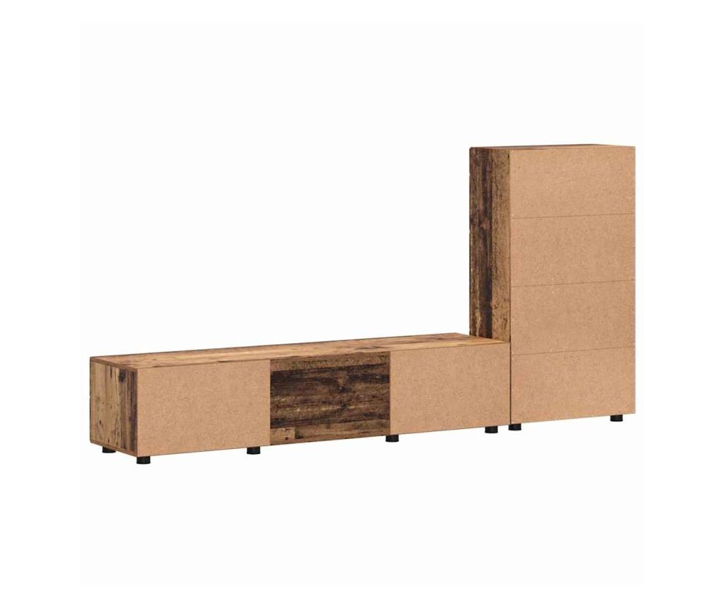 Комплект ТВ шкаф с чекмедже FLORIN Старо дърво Инженерно дърво - 8