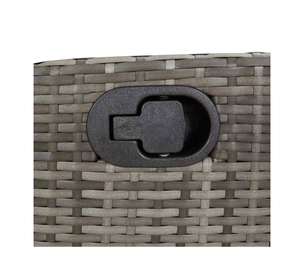 Накланящи градински столове с възглавници 2 бр, полиратан, сиви - 9