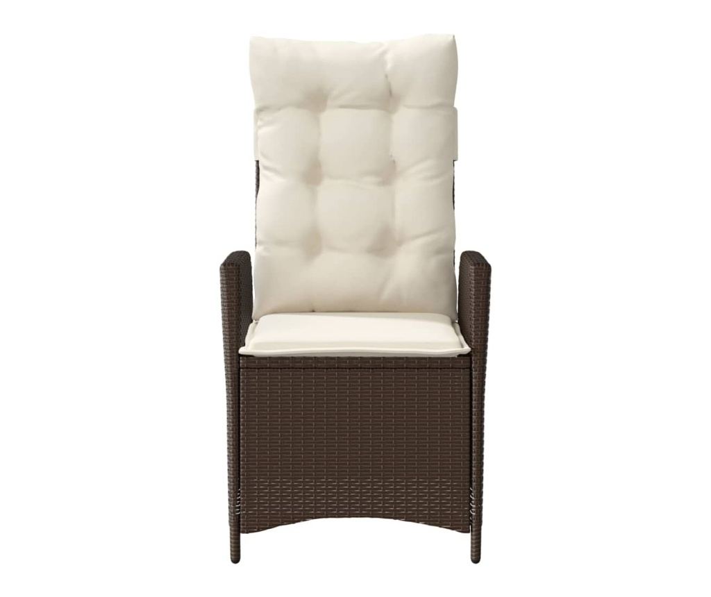 Бистро комплект с възглавници 3 части кафяв полиратан - 5