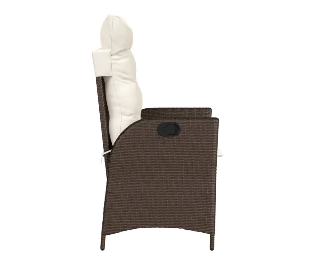 Бистро комплект с възглавници 3 части кафяв полиратан - 6