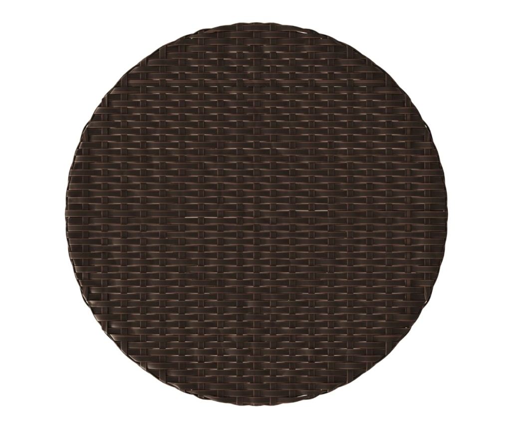 Бистро комплект с възглавници 3 части кафяв полиратан - 10