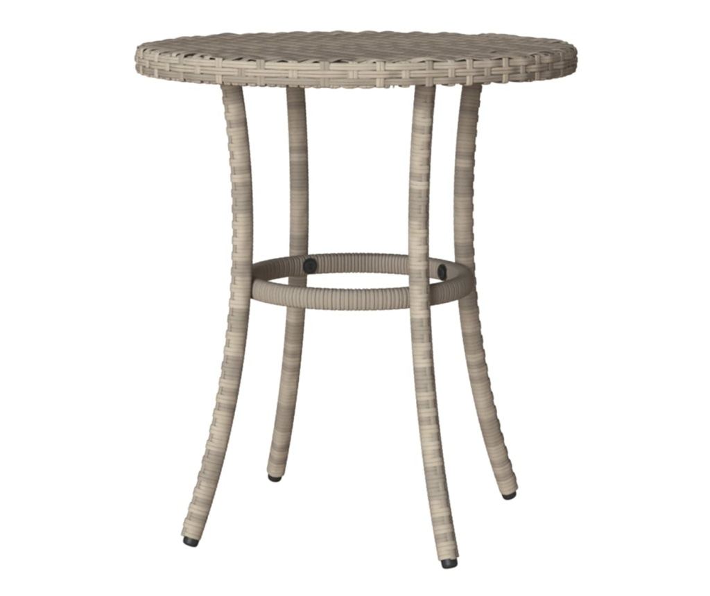 Бистро комплект с възглавници 3 части светлосив полиратан - 9