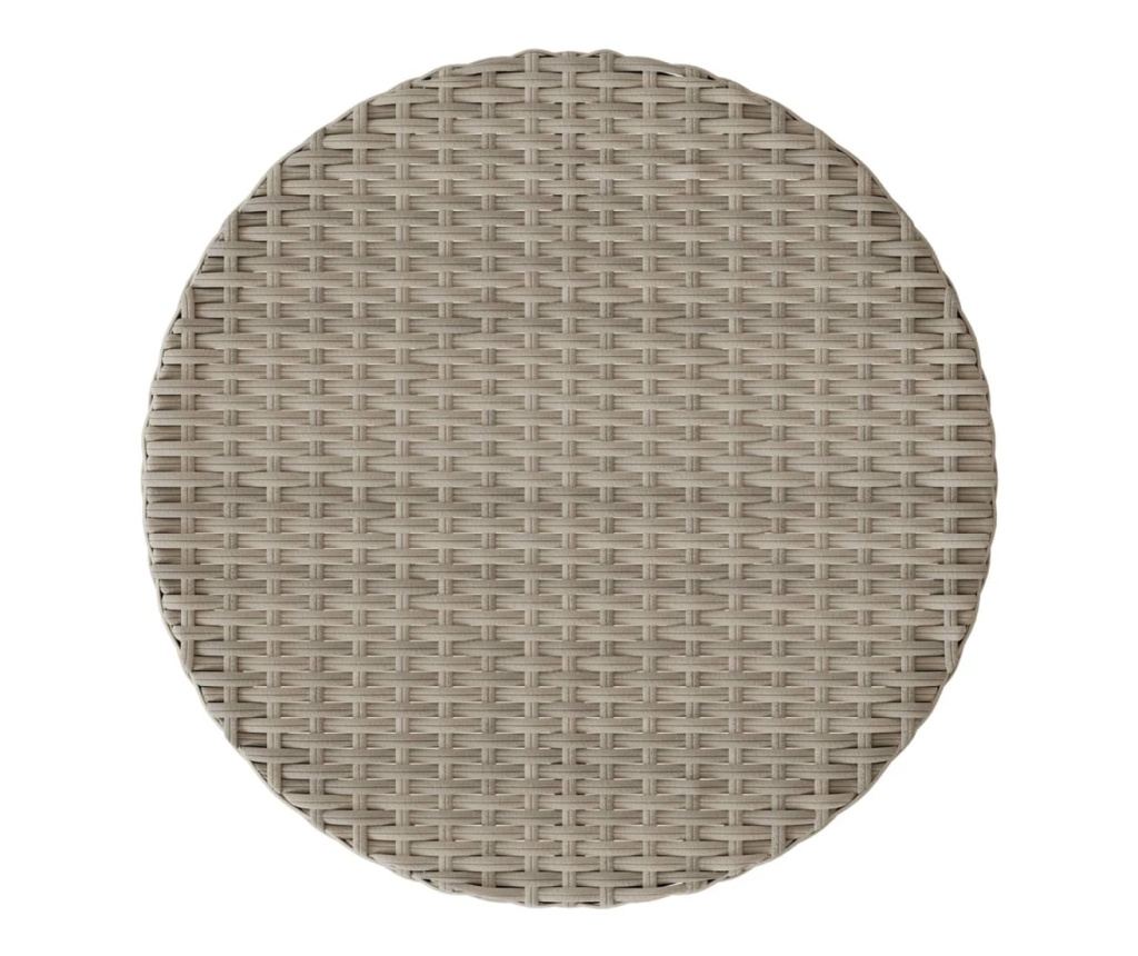 Бистро комплект с възглавници 3 части светлосив полиратан - 10