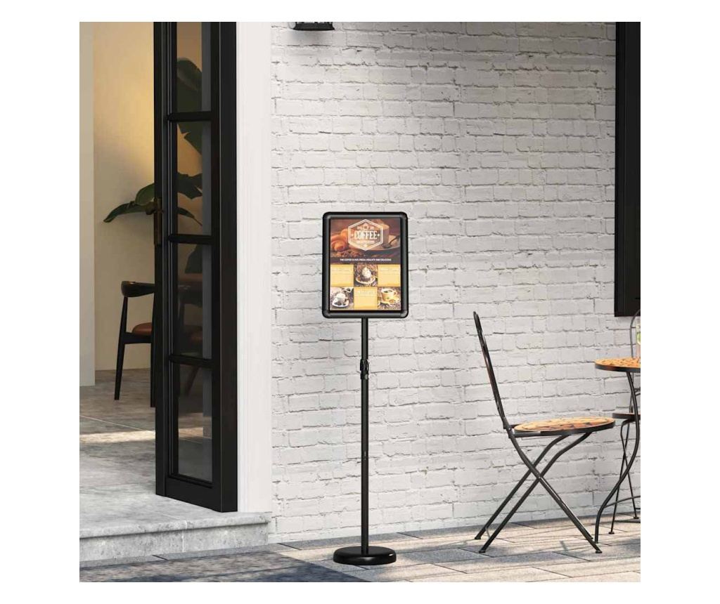 Стендове за търговски прояви Черно 25 x 25 x 125 см Алуминий - 2