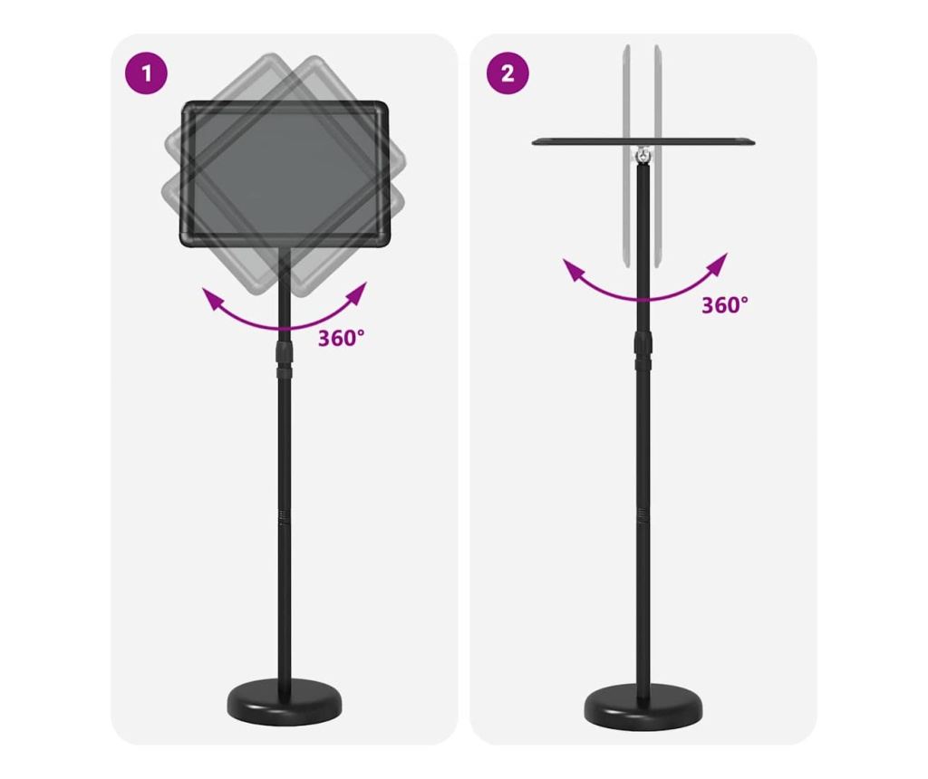 Стендове за търговски прояви Черно 25 x 25 x 125 см Алуминий - 10