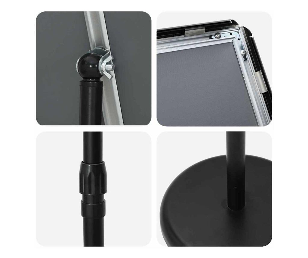 Стендове за търговски прояви Черно 25 x 25 x 125 см Алуминий - 9