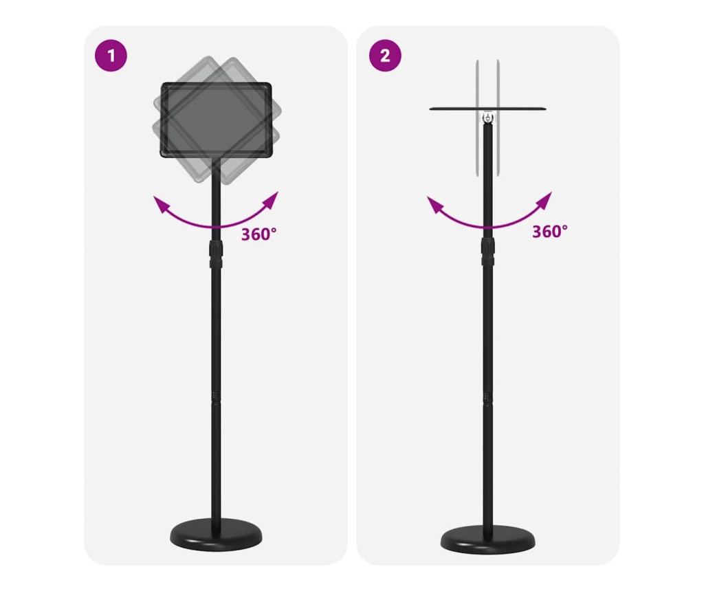 Стендове за търговски прояви Черно 25 x 25 x 125 см Алуминий - 10
