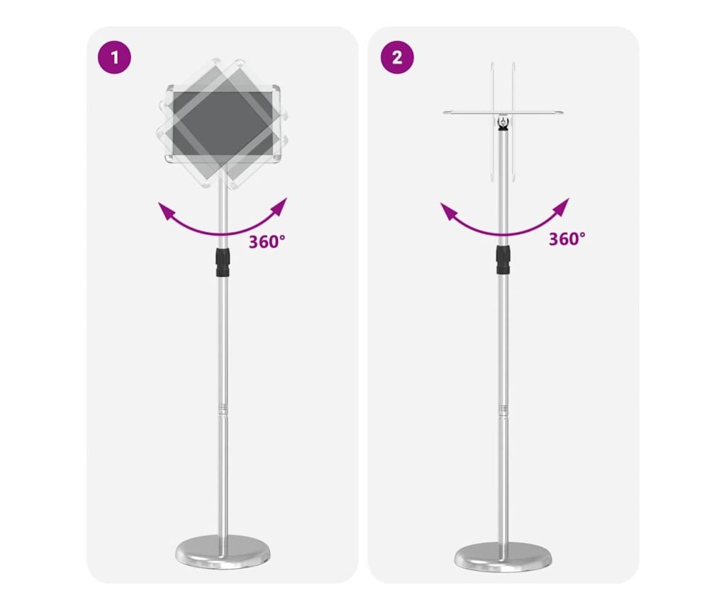 Стендове за търговски прояви Сребрист 25 x 25 x 125 см Алуминий - 10