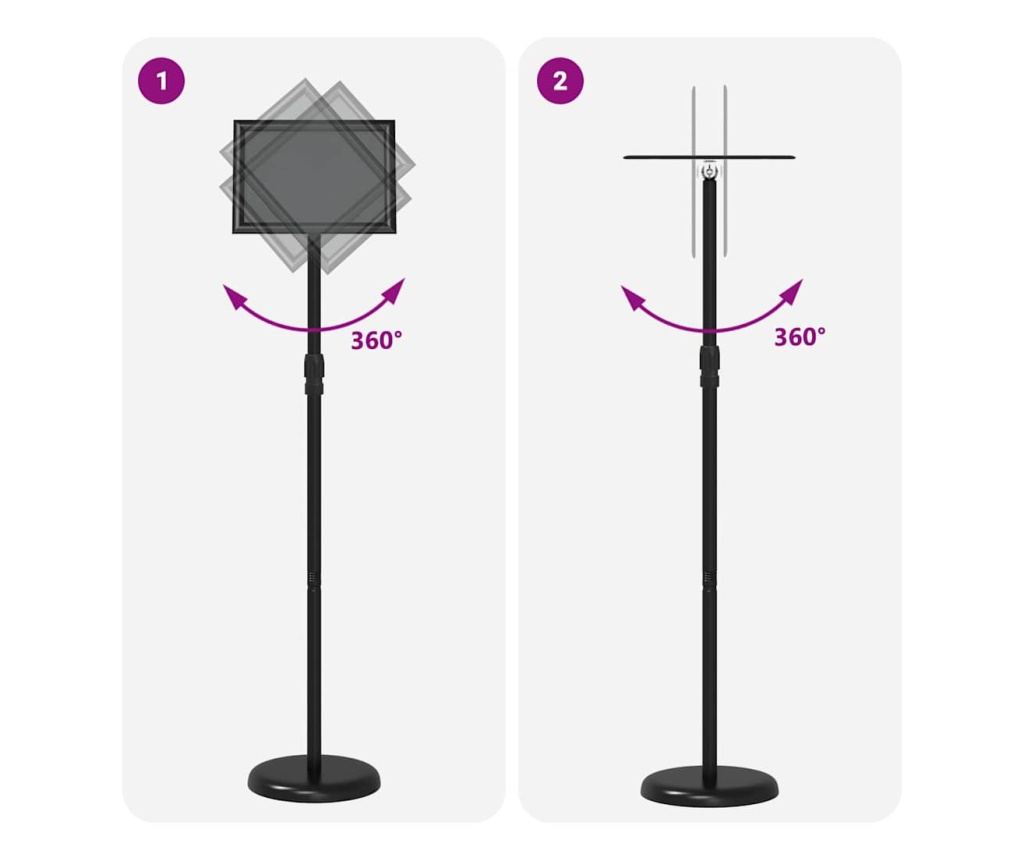Стендове за търговски прояви Черно 25 x 25 x 125 см Алуминий - 10